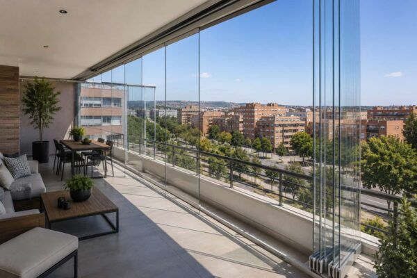 Terraza con cortinas de cristal Supraglass